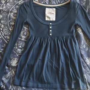 Blue hollister long-sleeve top
